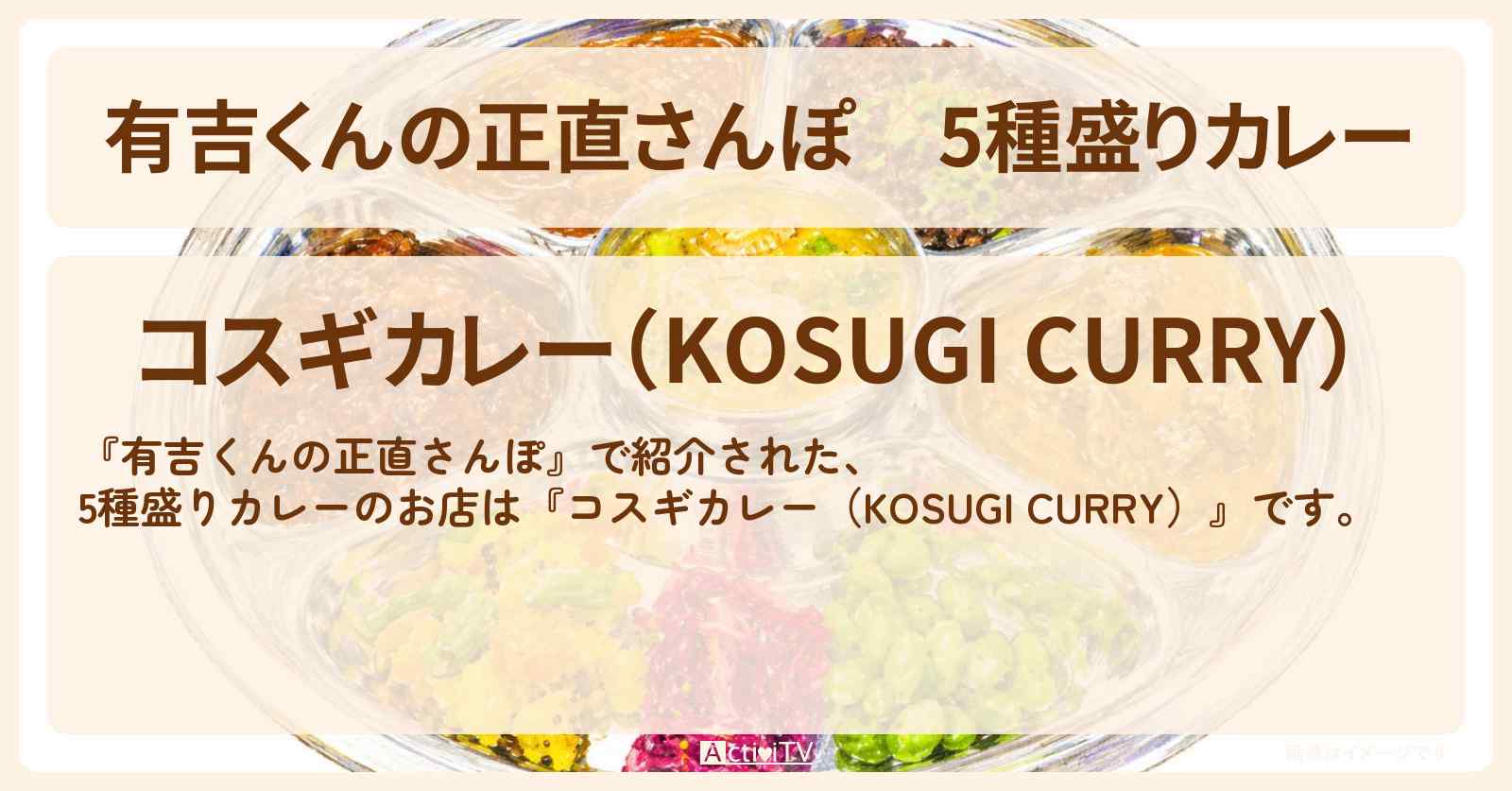 5種盛りカレー『コスギカレー（KOSUGI CURRY）』新丸子の創作カレーのお店・情報を紹介