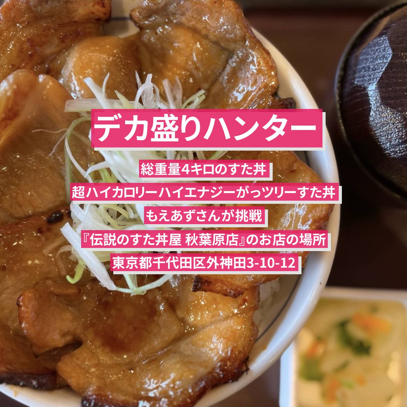 【デカ盛りハンター】4kgのすた丼　もえあず『伝説のすた丼屋 秋葉原店』のお店の場所