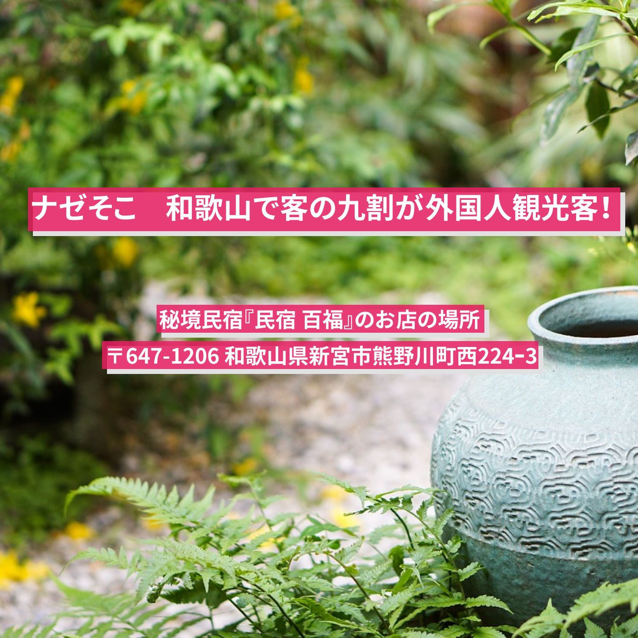 【ナゼそこ】和歌山で客の九割が外国人観光客！秘境民宿『民宿 百福』の場所