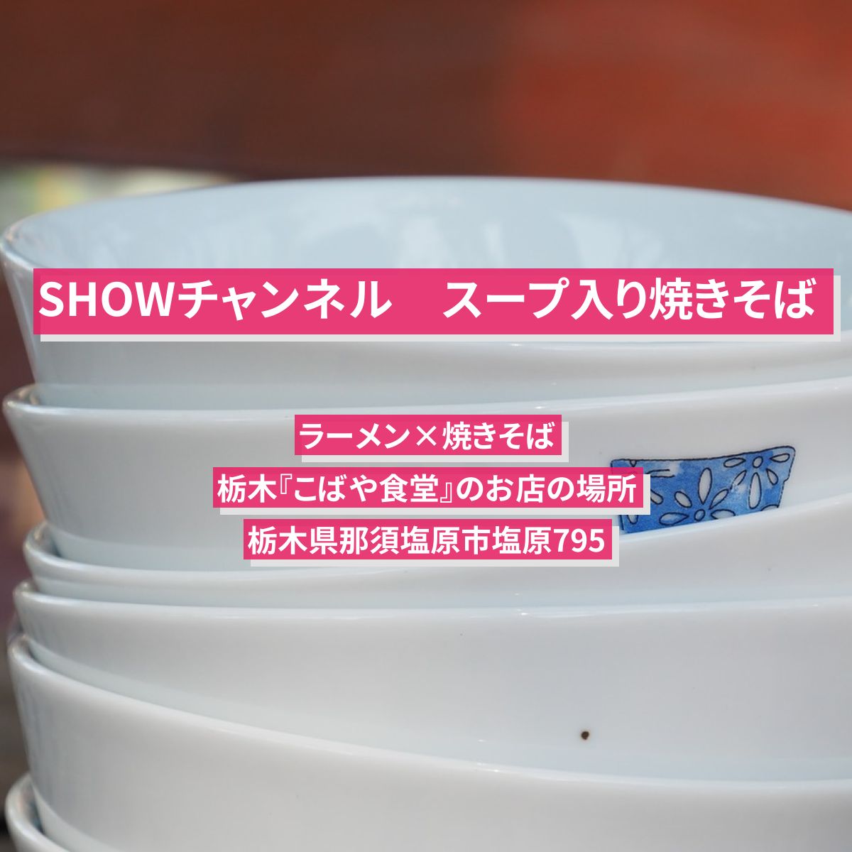 【SHOWチャンネル】スープ入り焼きそば　栃木県那須塩原『こばや食堂』のお店の場所