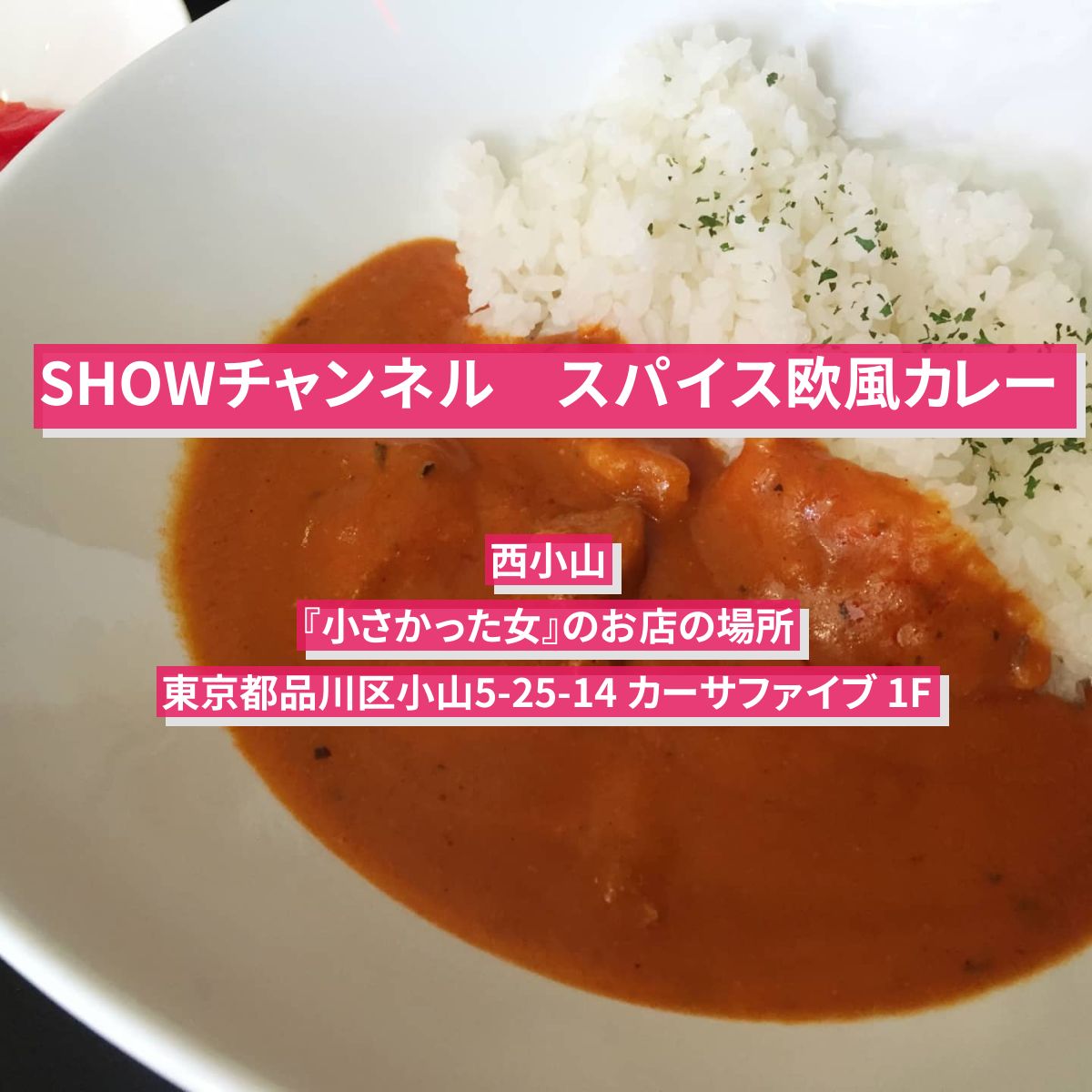【SHOWチャンネル】スパイス欧風カレー　西小山『小さかった女（CHIISAKATTA ONNA」）』のお店の場所