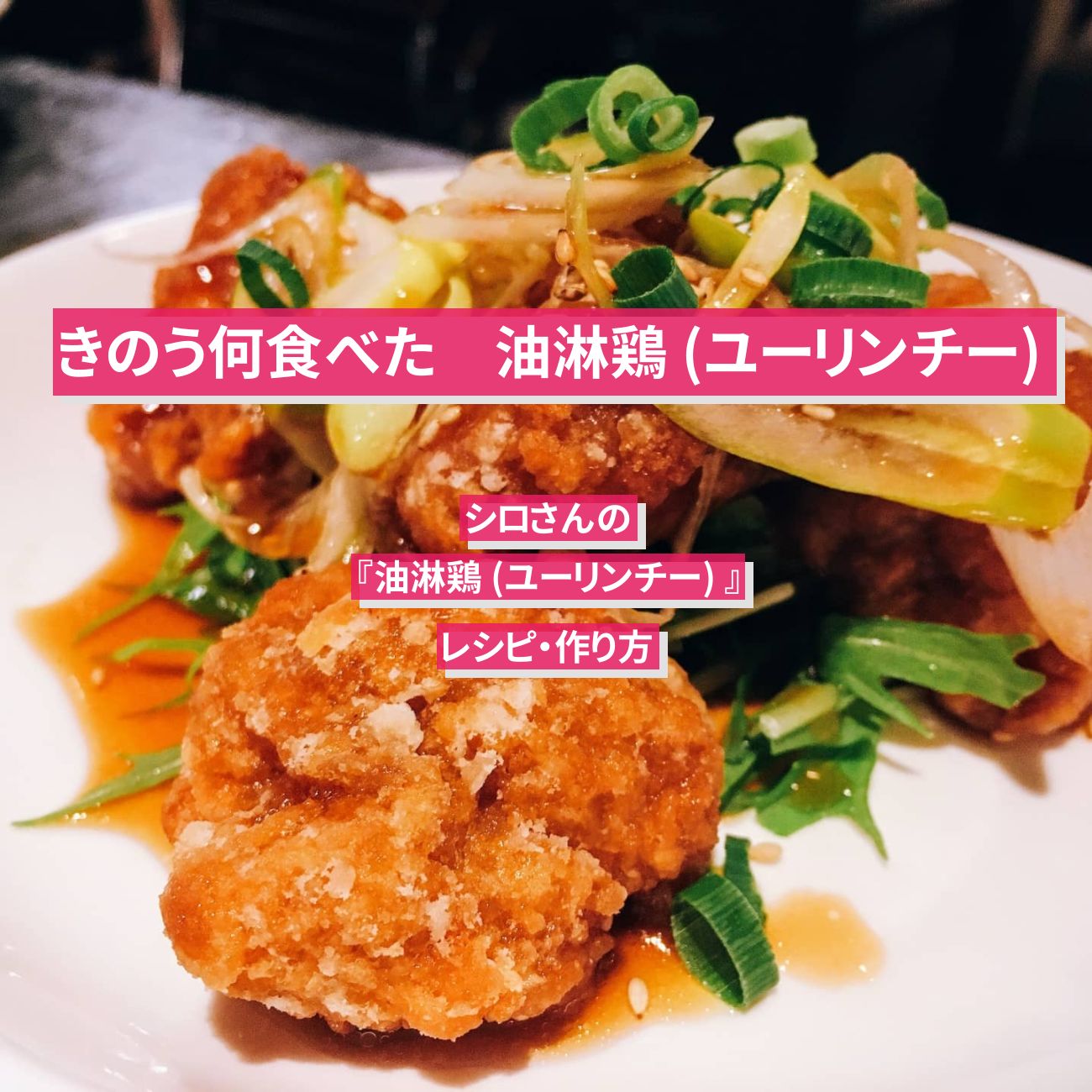 【きのう何食べた】『油淋鶏 (ユーリンチー) 』シロさんのレシピ・作り方〔西島秀俊〕