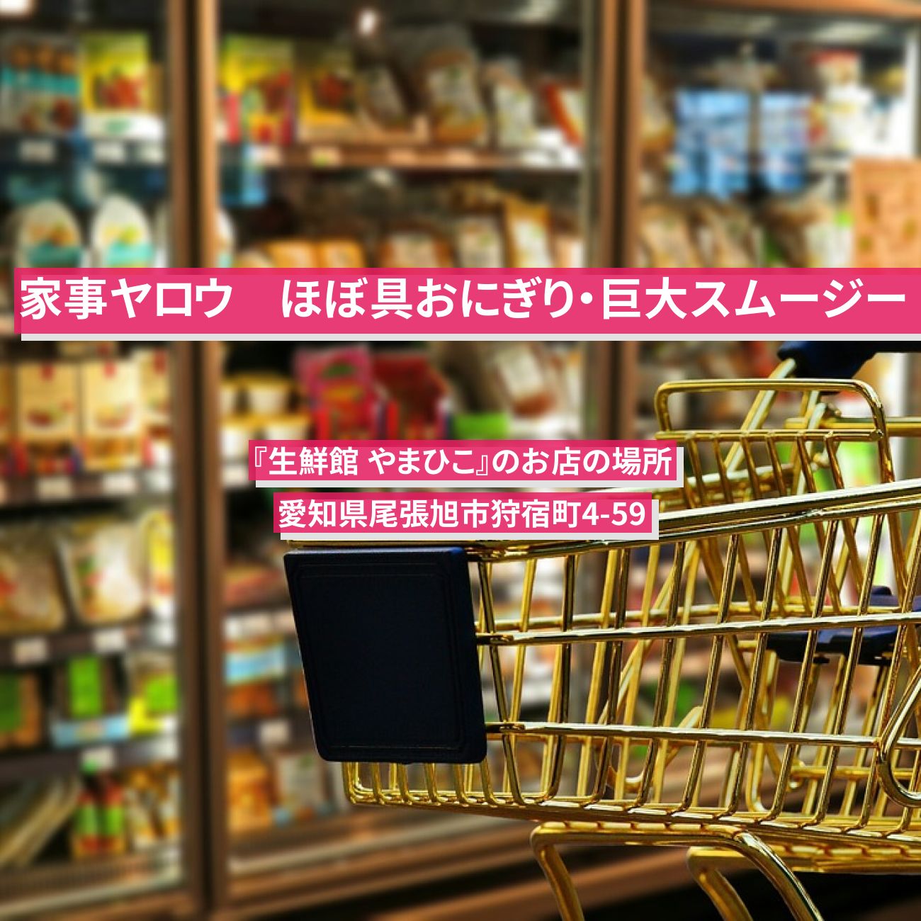 【家事ヤロウ】ほぼ具おにぎり・巨大スムージー『生鮮館 やまひこ』愛知のご当地スーパーのお店の場所
