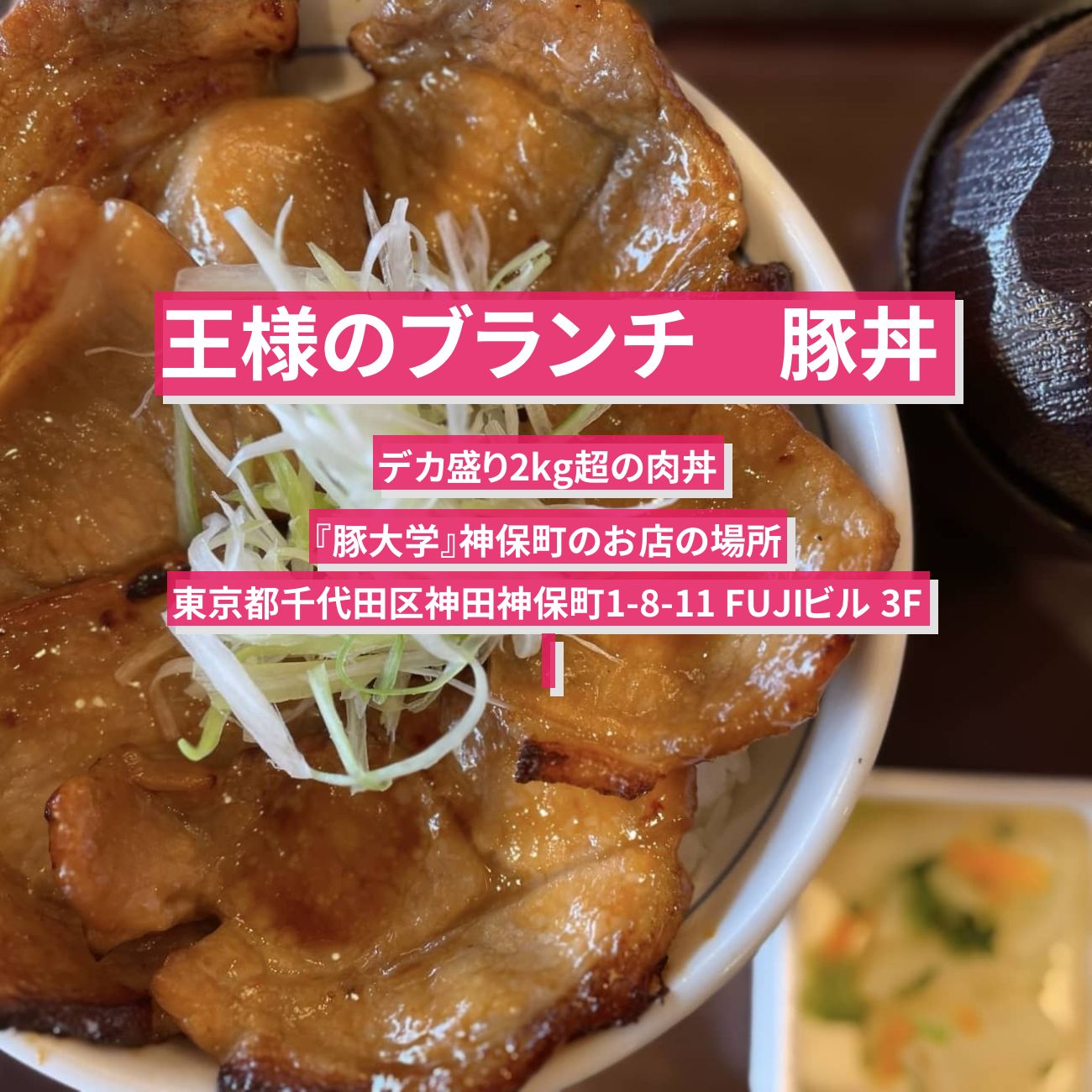 【王様のブランチ】豚丼(デカ盛り2kg超)『豚大学』神保町のお店の場所