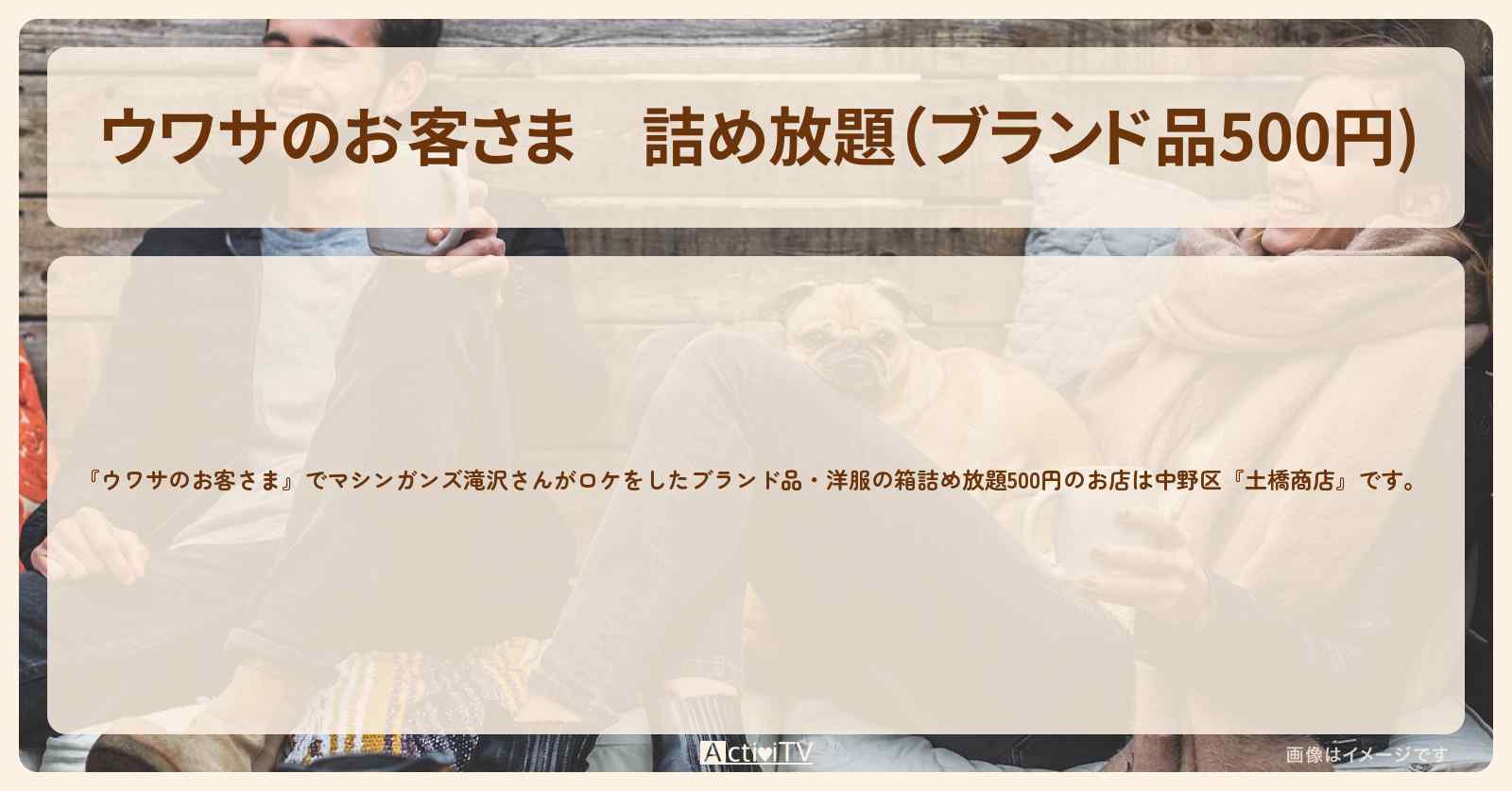 詰め放題（ブランド品500円)『土橋商店』中野区のお店の場所