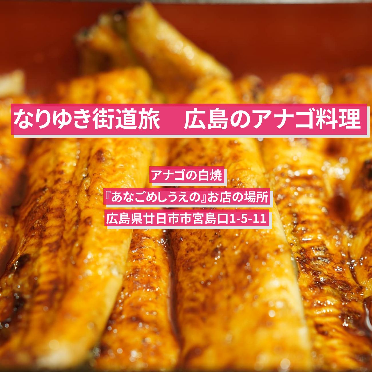 【なりゆき街道旅】広島のアナゴ料理『あなごめし うえの』お店の場所〔六平直政〕