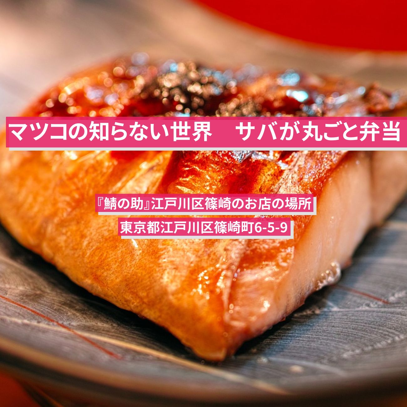 【マツコの知らない世界】サバが丸ごと弁当『鯖の助』江戸川区篠崎のお店の場所