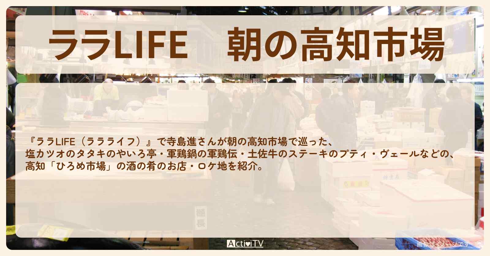 朝の高知市場『寺島進』ひろめ市場で巡ったロケ地・お店のまとめ