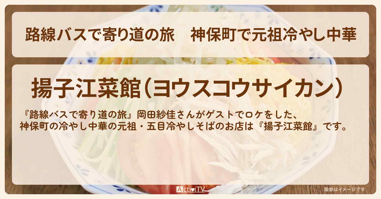神保町で元祖冷やし中華　五目冷やしそば『揚子江菜館』のお店の場所〔岡田紗佳〕