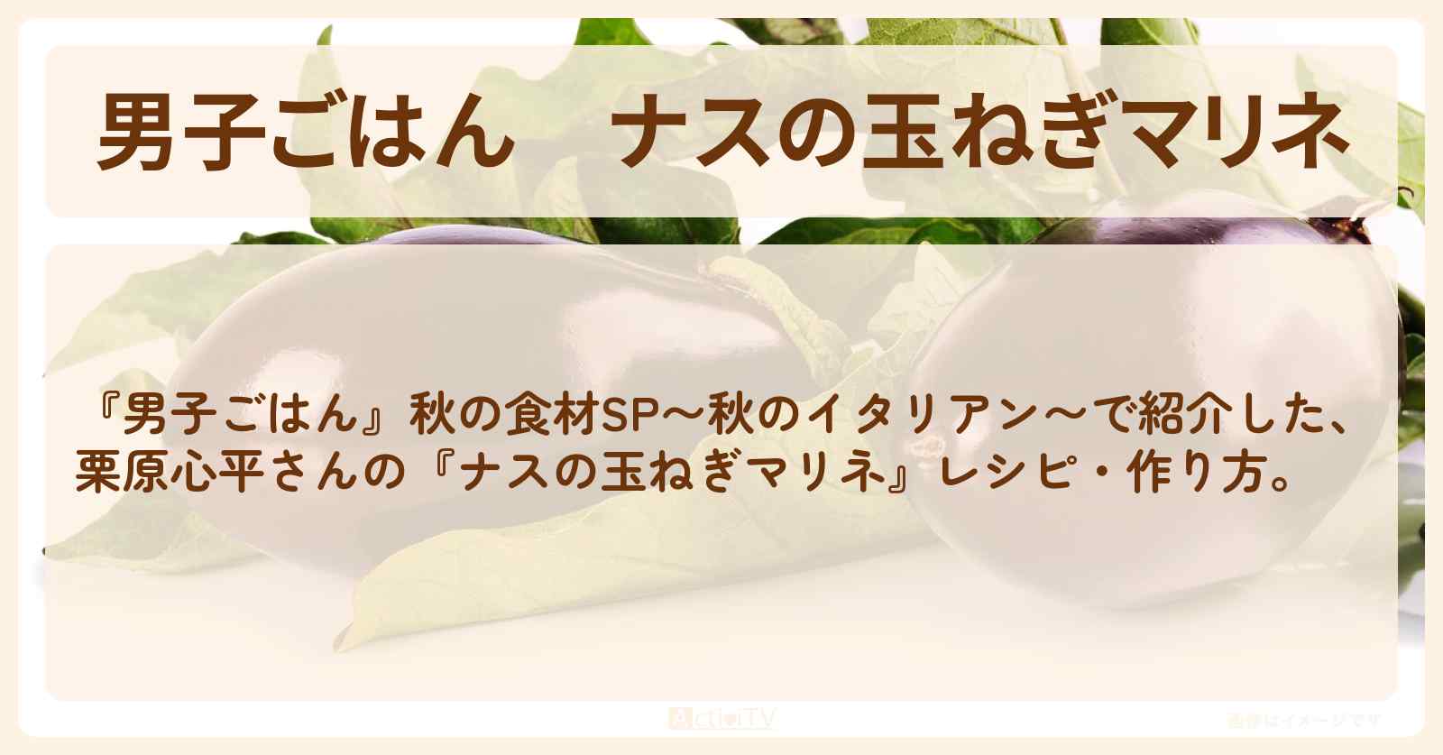 『ナスの玉ねぎマリネ』栗原心平さんのレシピ・作り方