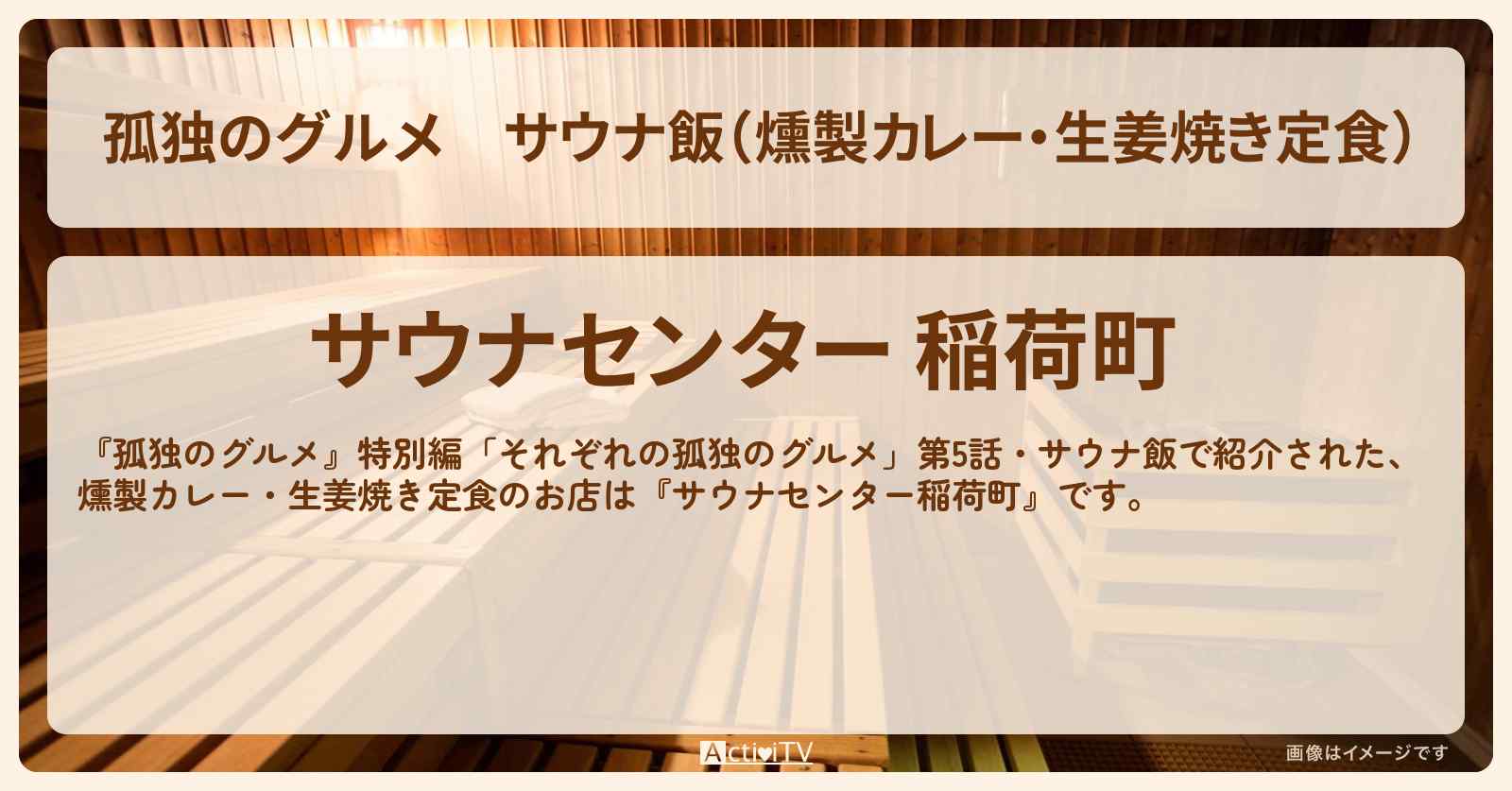 サウナ飯（燻製カレー・生姜焼き定食）『サウナセンター稲荷町』台東区上野のお店の場所