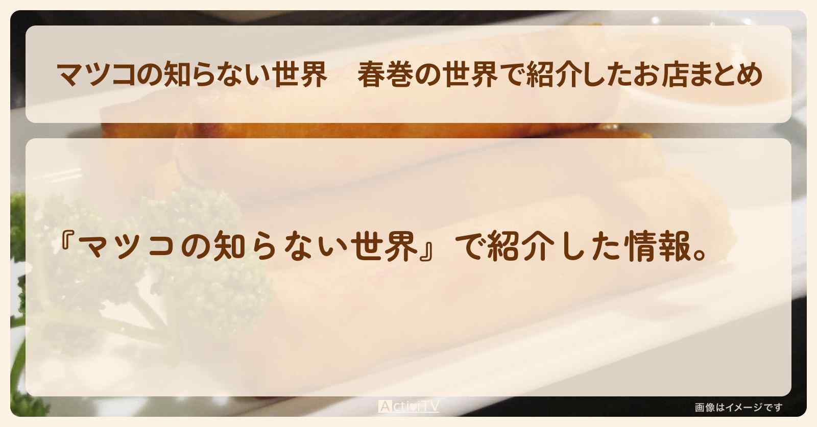 春巻の世界で紹介したお店まとめ