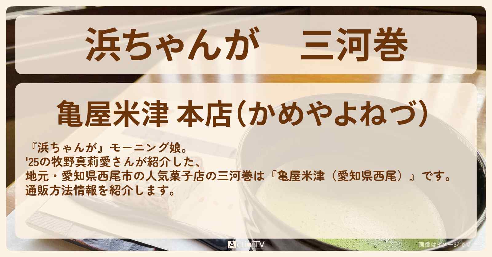 【浜ちゃんが】三河巻　牧野真莉愛『亀屋米津（愛知県西尾）』の通販方法〔芸能人お取り寄せグルメ〕