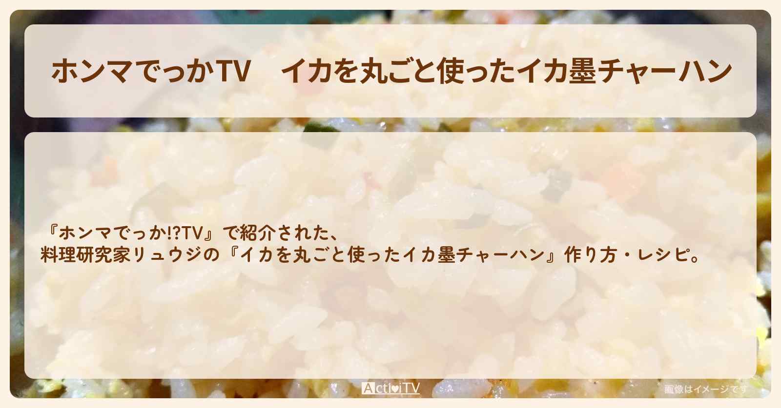 『イカを丸ごと使ったイカ墨チャーハン』料理研究家リュウジの作り方・レシピを紹介