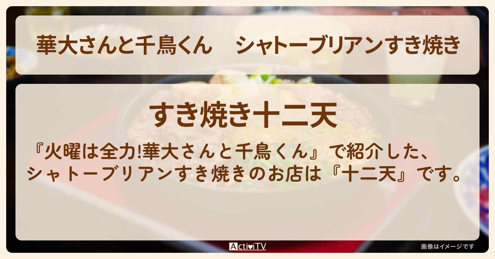 シャトーブリアンすき焼き『十二天』東京下町高額グルメのお店の場所