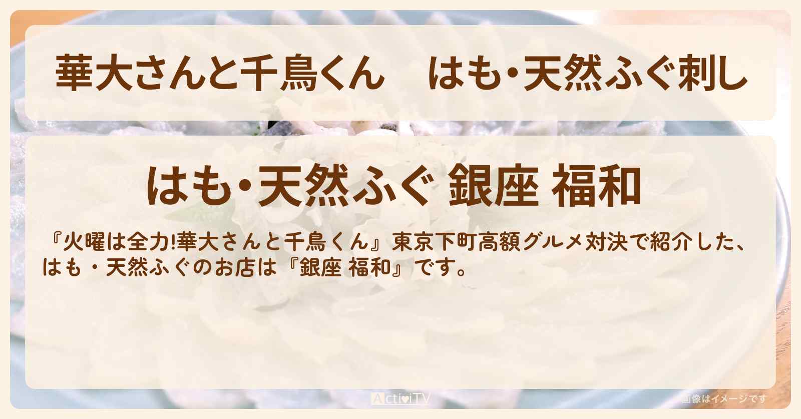 はも・天然ふぐ刺し『銀座 福和』東京下町高額グルメのお店の場所