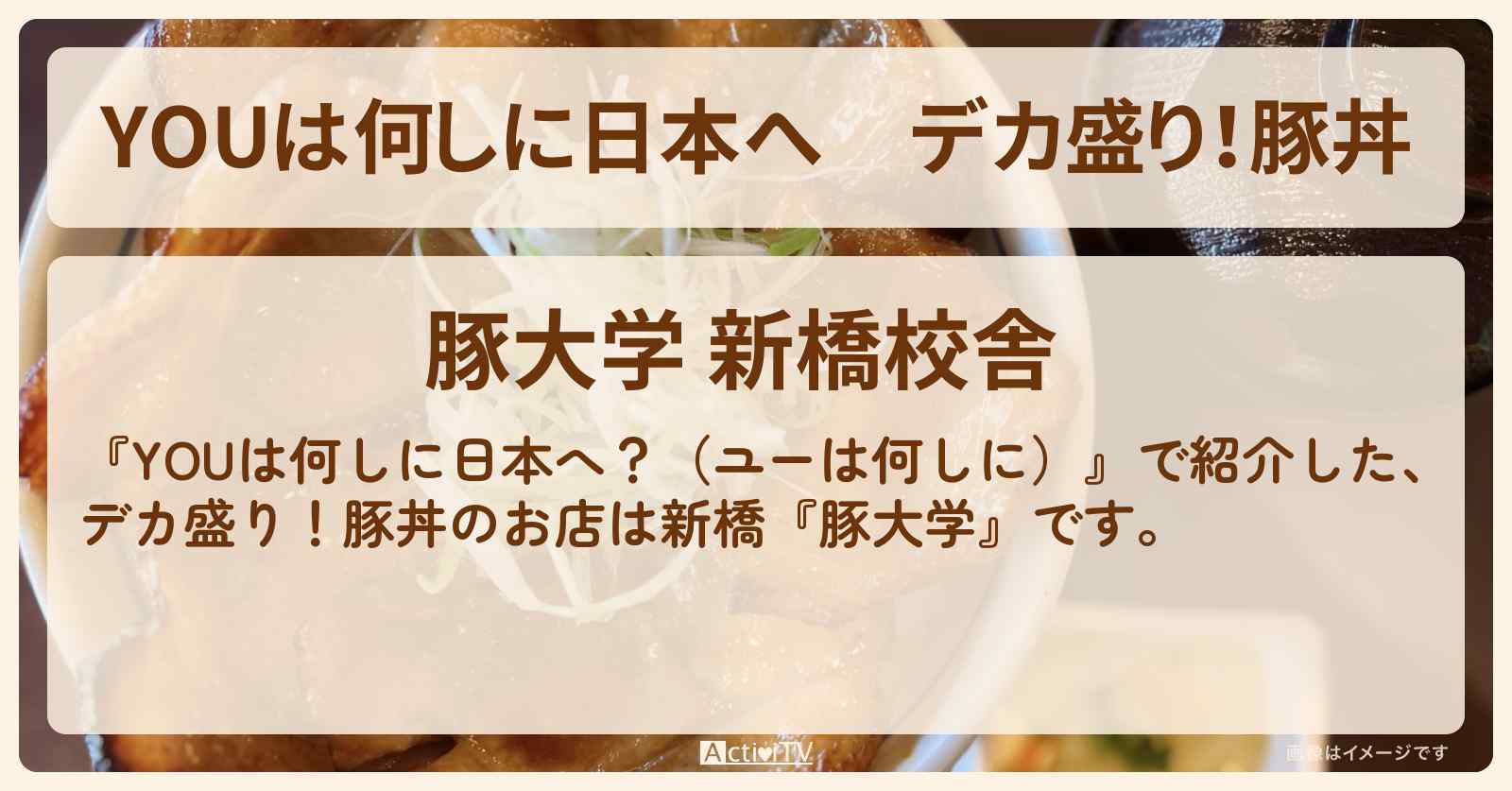 デカ盛り！豚丼『豚大学（新橋）』満腹リトルYOUのお店の場所