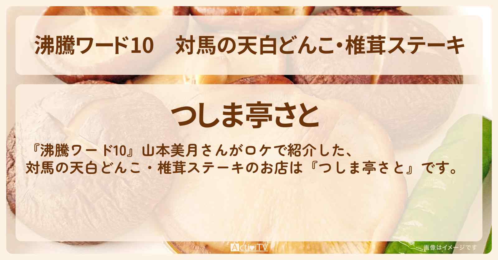 対馬の天白どんこ・椎茸ステーキ『つしま亭さと』のお店の場所〔山本美月〕