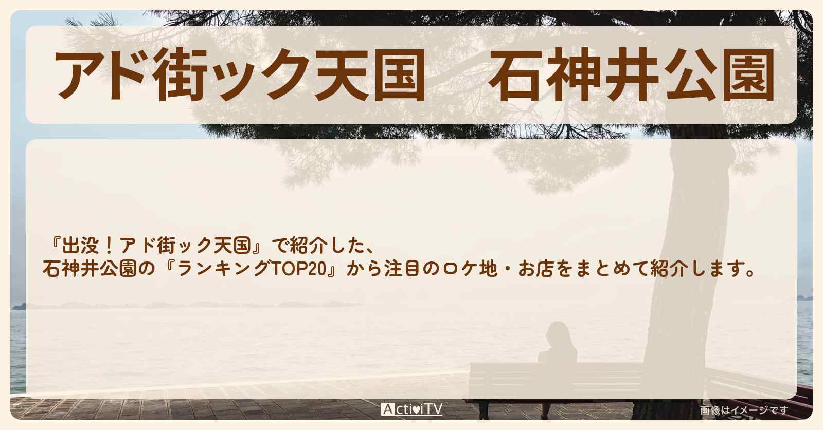 【アド街ック天国】石神井公園『ランキングTOP20』で注目のお店まとめ