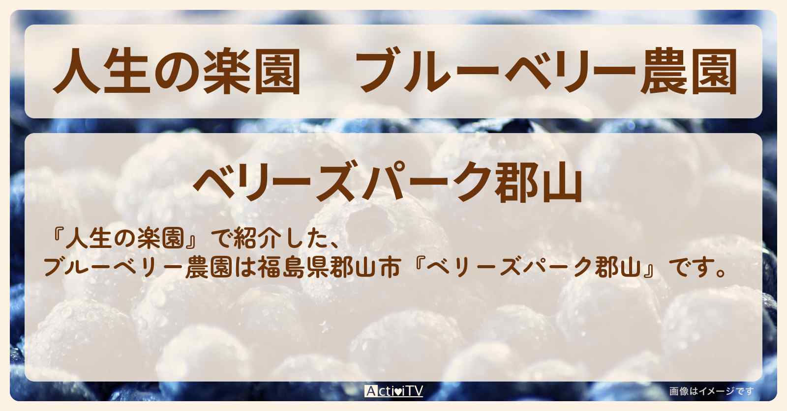 ブルーベリー農園『ベリーズパーク郡山』のお店場所を紹介