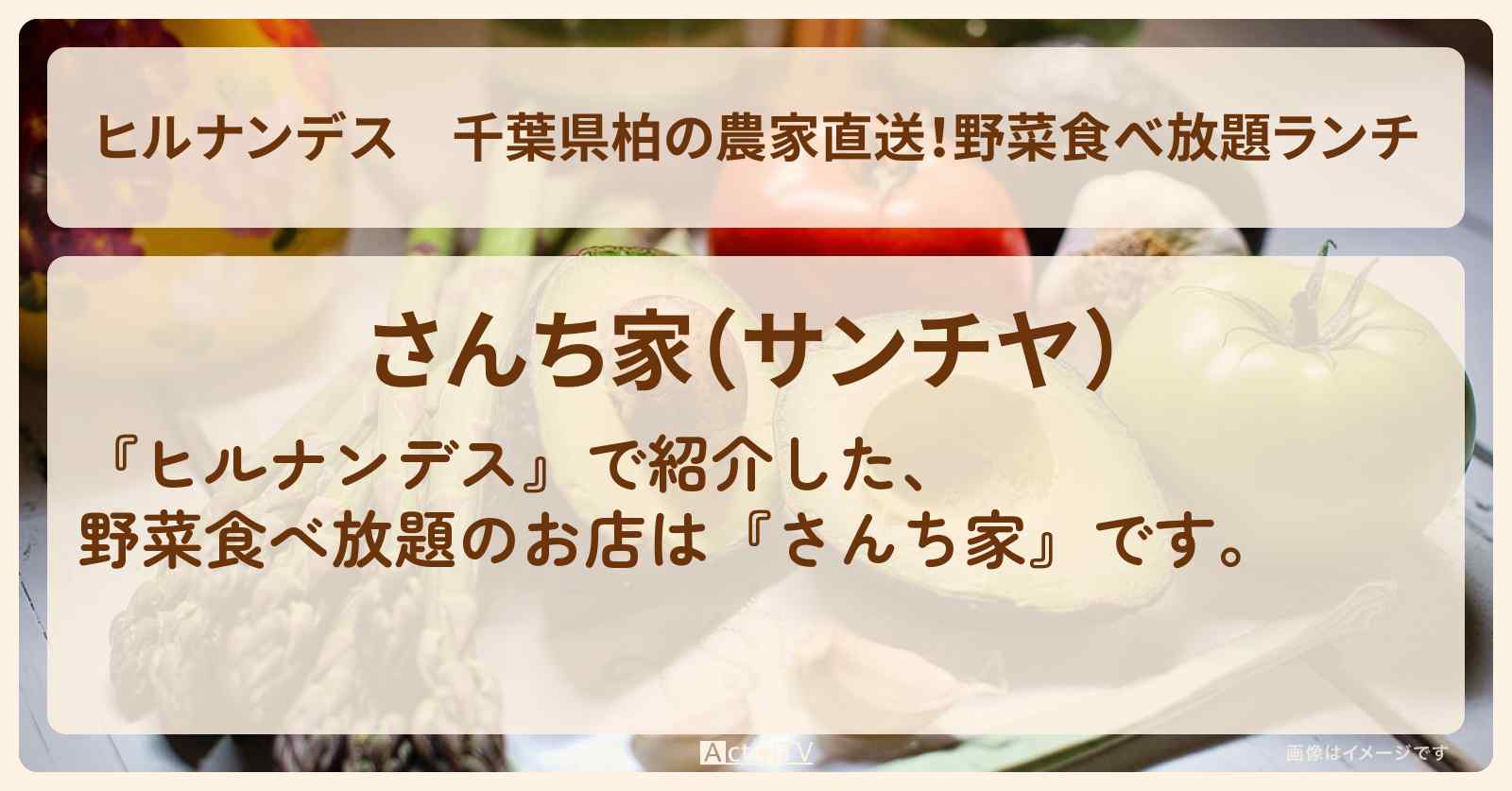 千葉県柏の農家直送！野菜食べ放題ランチ『さんち家』お店情報