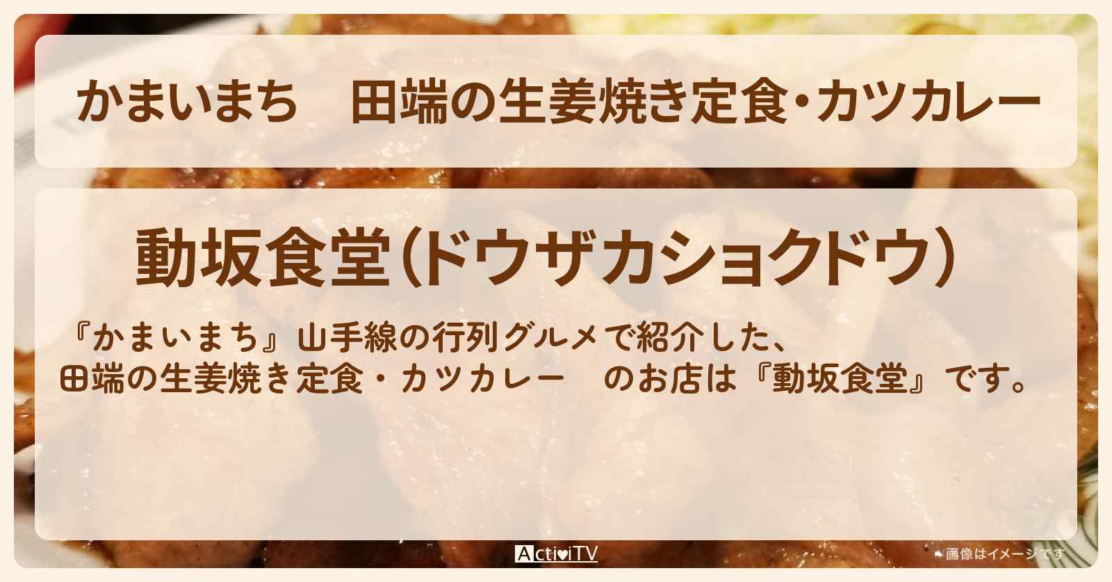 田端の生姜焼き定食・カツカレー『動坂食堂』山手線の行列グルメのお店の場所