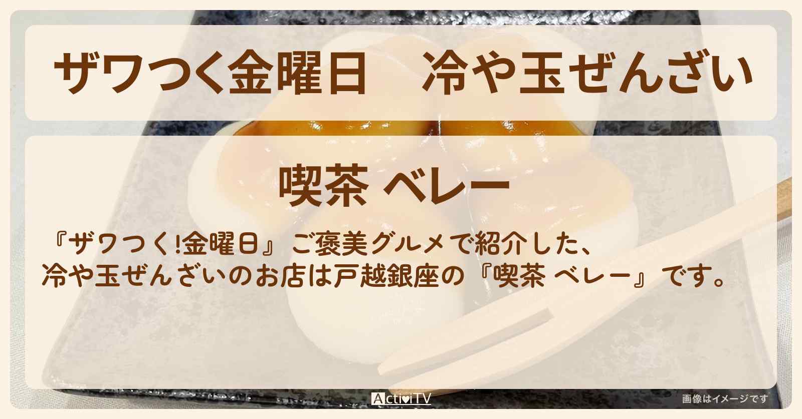 【ザワつく金曜日】冷や玉ぜんざい『喫茶 ベレー』戸越銀座のお店の場所