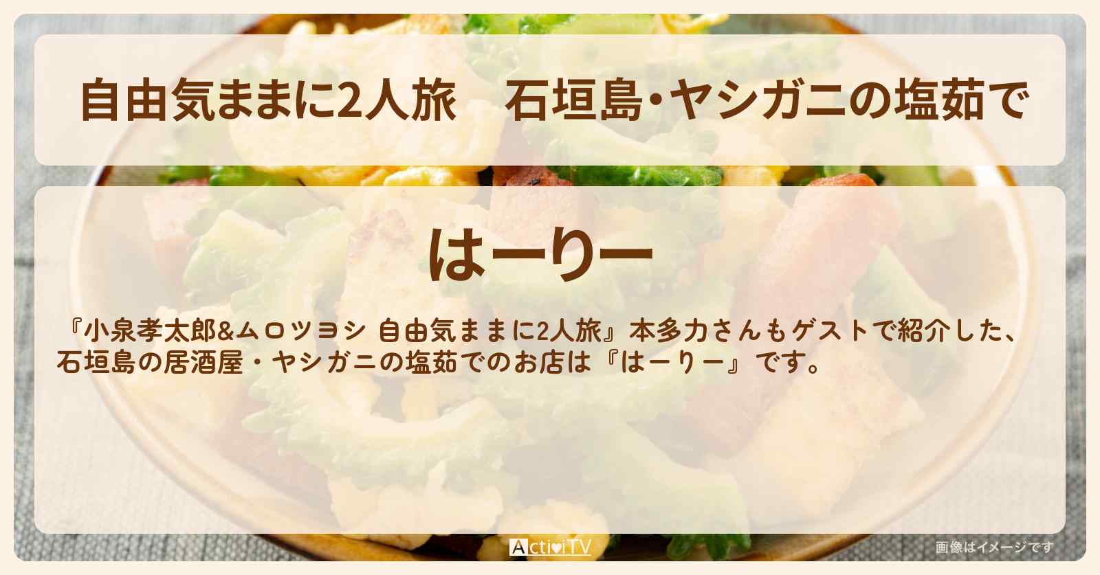 【自由気ままに2人旅】石垣島・ヤシガニの塩茹で『はーりー』お店情報〔小泉孝太郎・ムロツヨシ・本多力〕