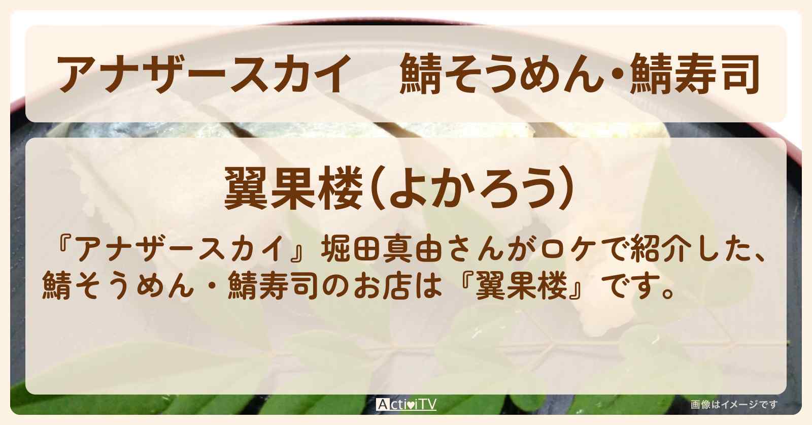 鯖そうめん・鯖寿司『翼果楼』滋賀・長浜お店の場所〔堀田真由〕