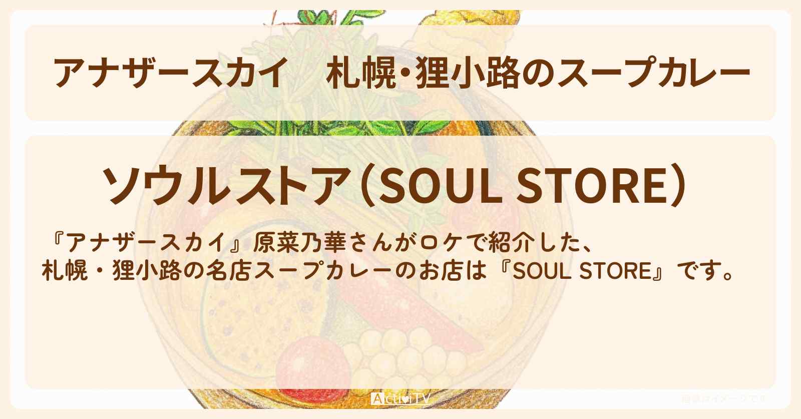 札幌・狸小路のスープカレー『SOUL STORE』北海道お店の場所〔原菜乃華〕