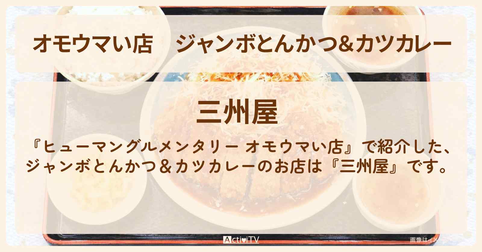 【オモウマい店】ジャンボとんかつ＆カツカレー『三州屋』山形県天童市のお店の場所