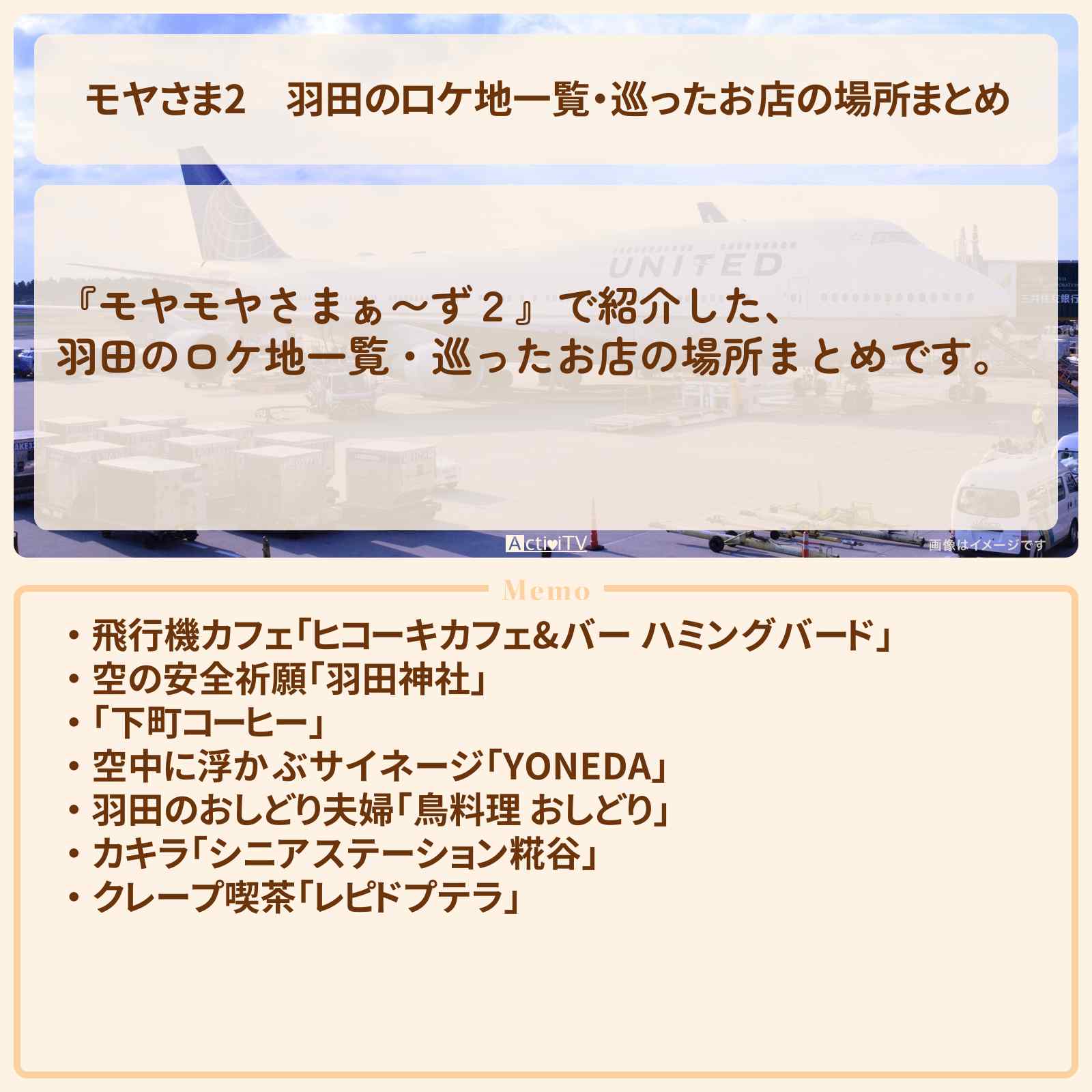 【モヤさま2】羽田のロケ地一覧・巡ったお店の場所まとめ〔モヤモヤさまぁ〜ず2〕