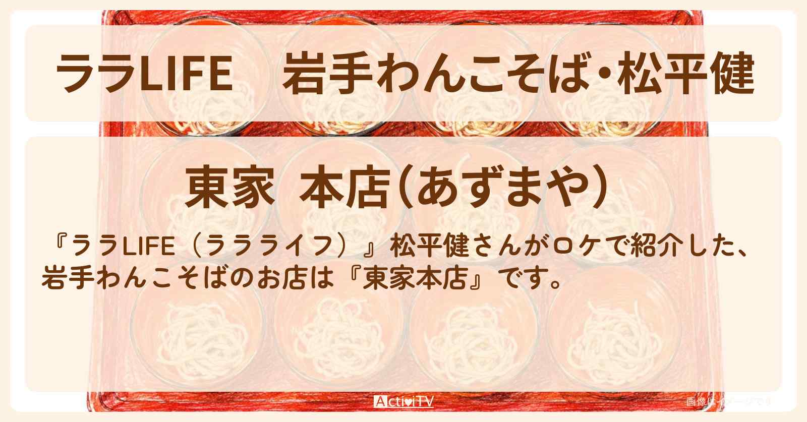 岩手わんこそば・松平健『東家本店』岩手県盛岡市のお店の場所