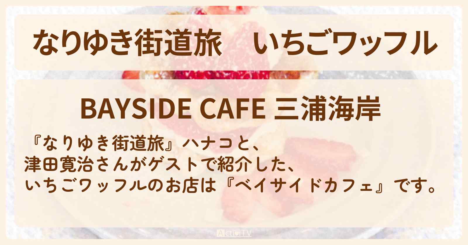 【なりゆき街道旅】いちごワッフル『ベイサイドカフェ』三浦海岸駅のお店を紹介〔津田寛治〕