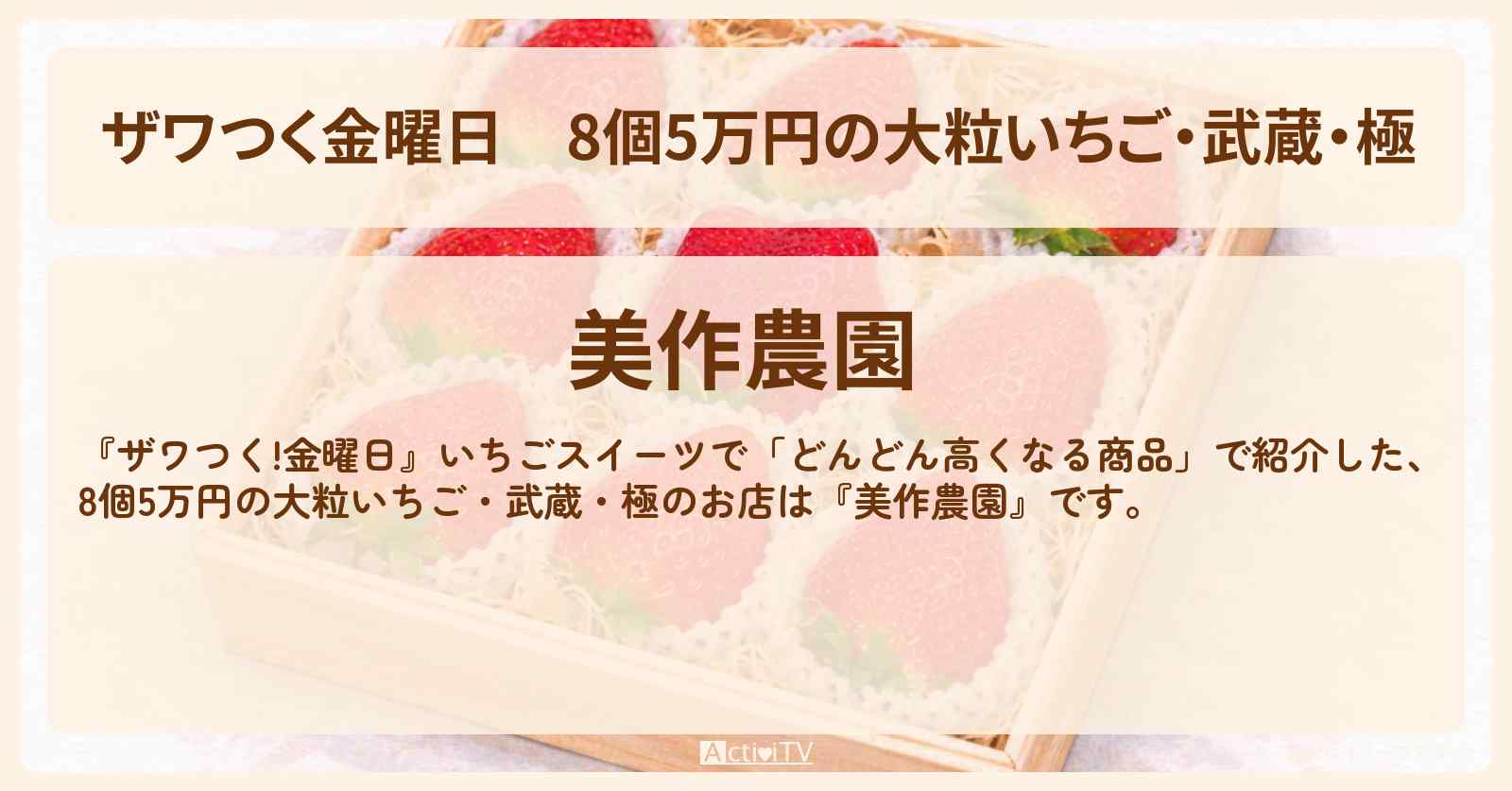 【ザワつく金曜日】8個5万円の大粒いちご・武蔵・極『美作農園』岡山県美作市のお店の場所