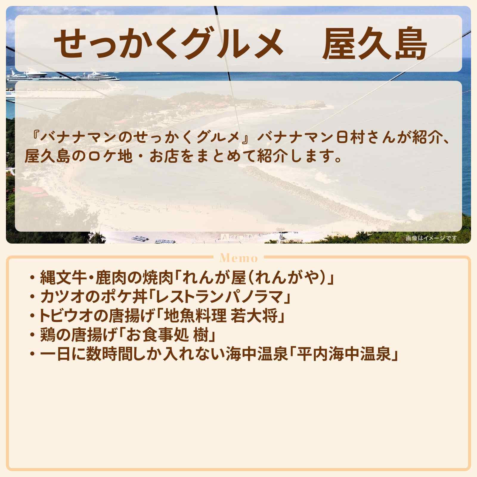 【せっかくグルメ】屋久島『日村さん』がロケをしたお店まとめ