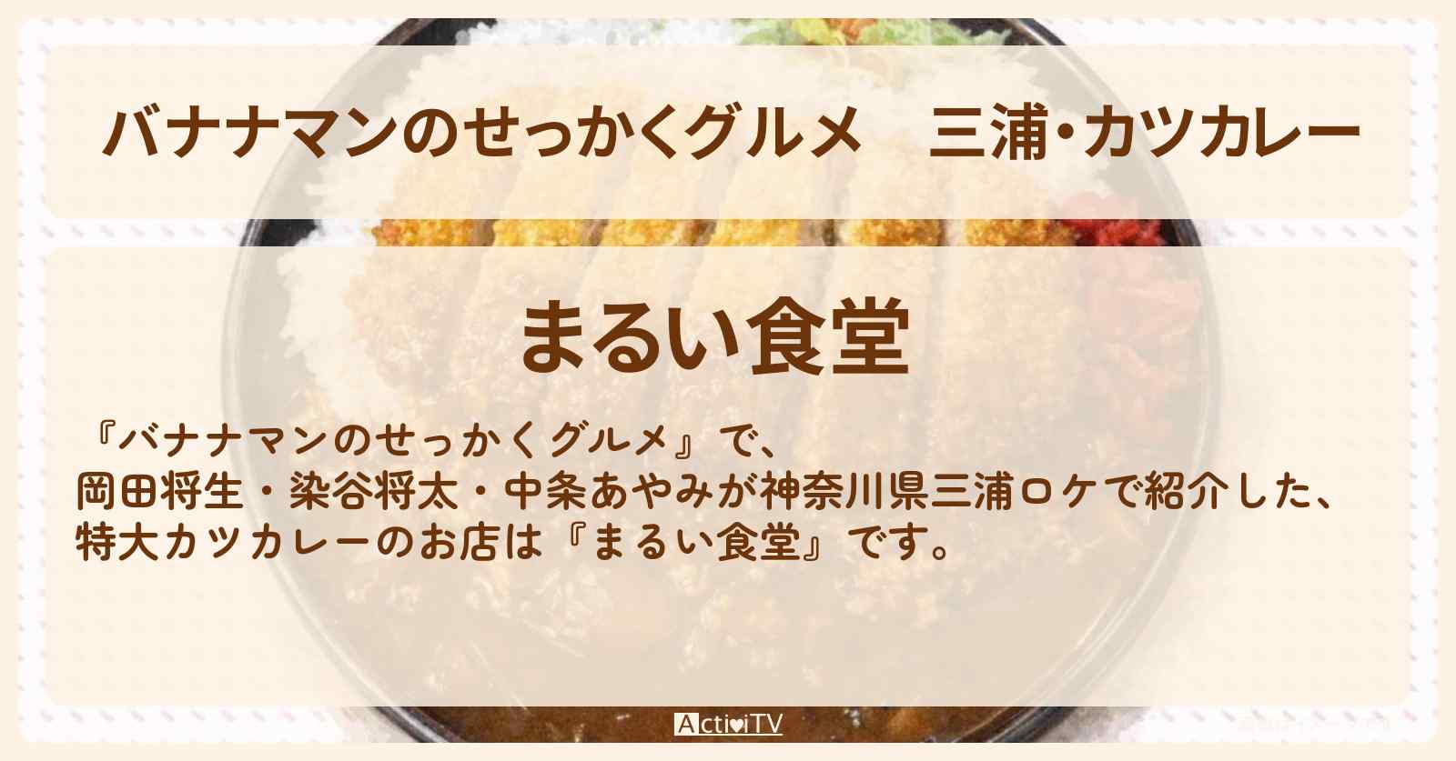 【バナナマンのせっかくグルメ】三浦・カツカレー『まるい食堂』神奈川ロケのお店情報〔岡田将生・染谷将太・中条あやみ〕