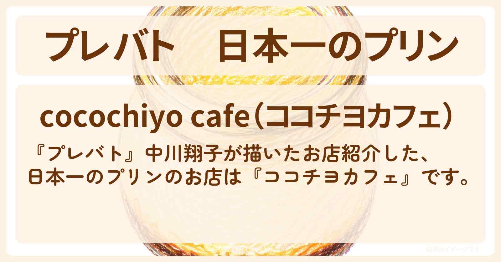 【プレバト】日本一のプリン『ココチヨカフェ』新宿のお店〔中川翔子〕