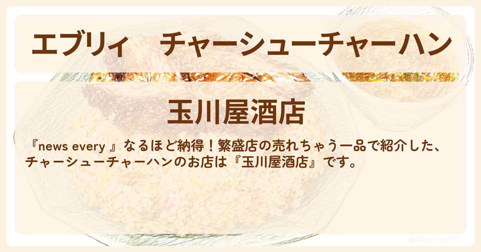 【エブリィ】チャーシューチャーハン『玉川屋酒店』蒲田・蓮沼駅のお店情報 #every