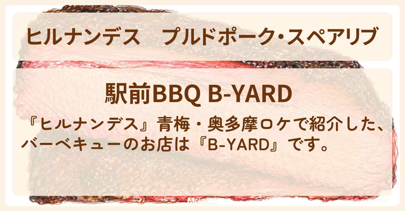プルドポーク・スペアリブ『B-YARD』青梅・奥多摩ロケのバーベキューのお店情報〔いとうあさこ・大久保佳代子〕