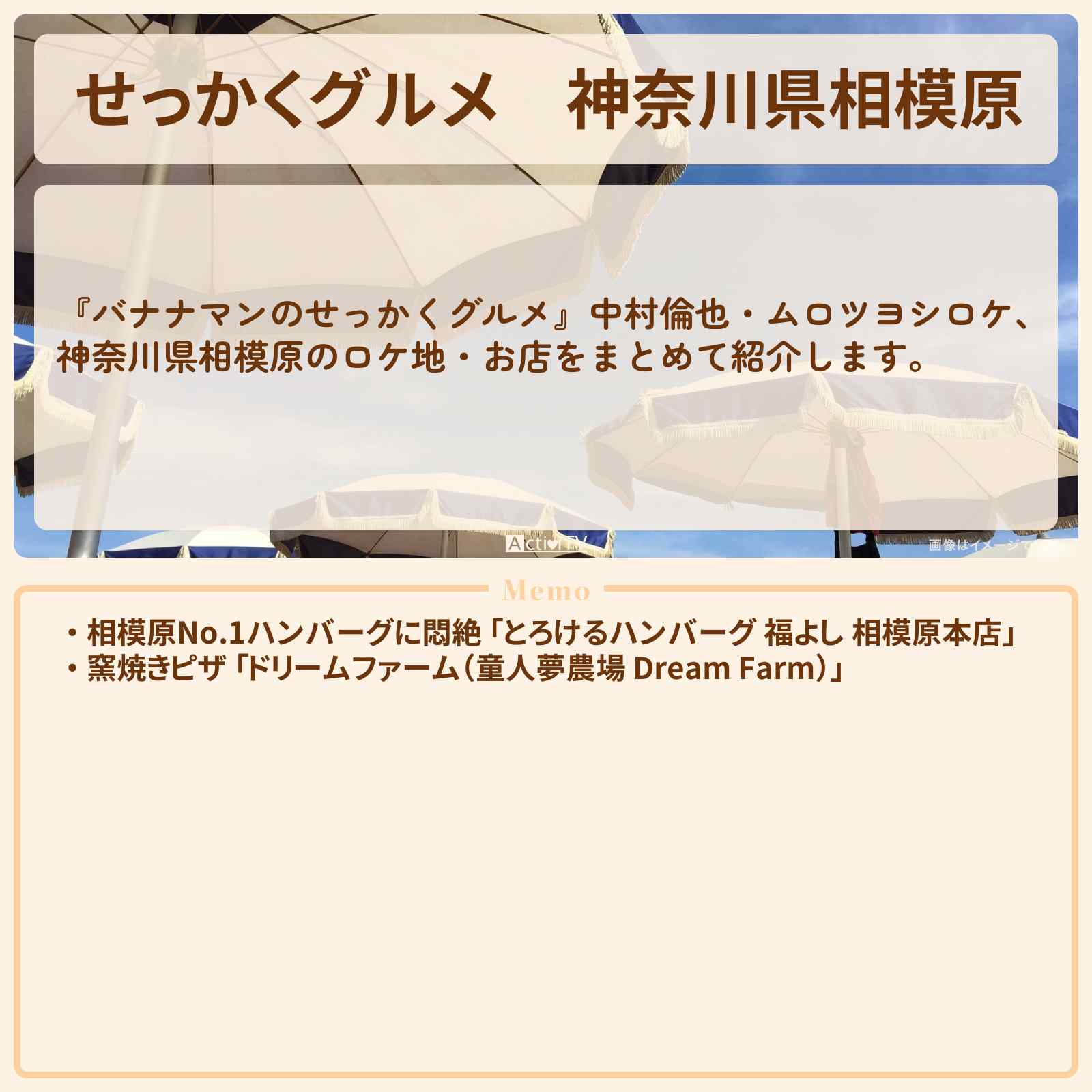 【せっかくグルメ】神奈川県相模原『中村倫也・ムロツヨシ』がロケをしたお店まとめ