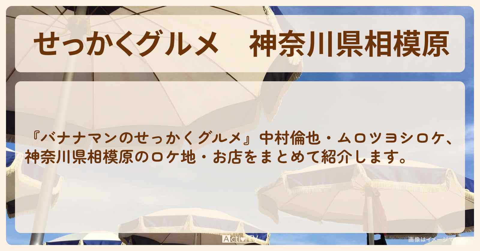 【せっかくグルメ】神奈川県相模原『中村倫也・ムロツヨシ』がロケをしたお店まとめ
