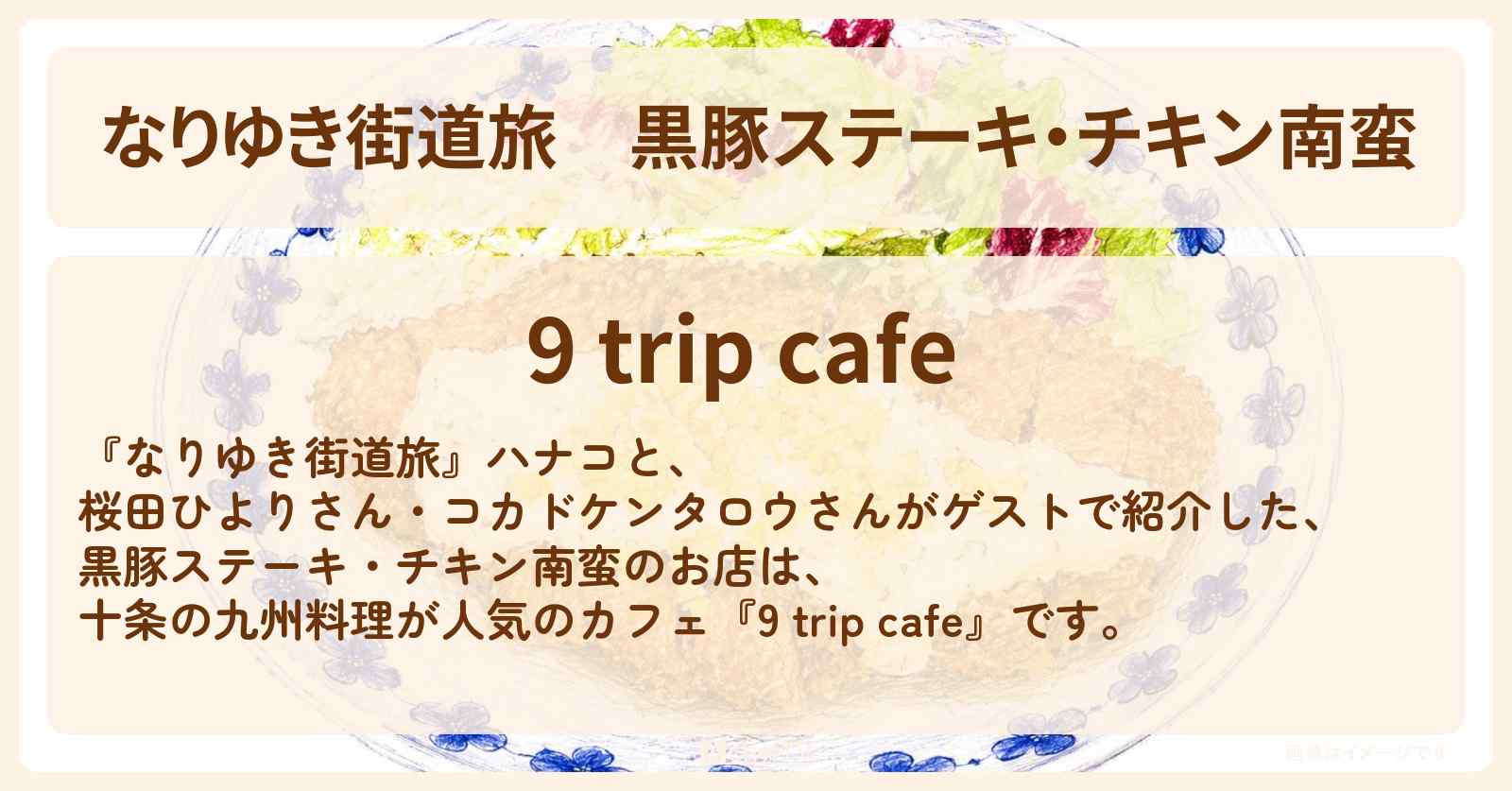 黒豚ステーキ・チキン南蛮『9 trip cafe』十条の九州料理が人気のカフェを紹介〔桜田ひより〕
