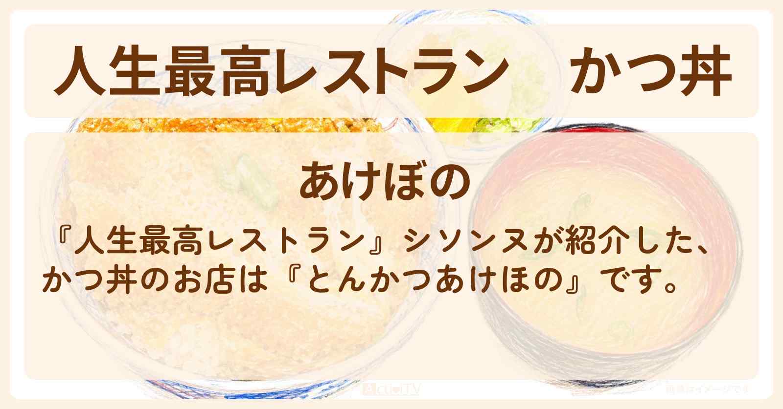 【人生最高レストラン】かつ丼『とんかつあけほの』有楽町 東京交通会館 のお店の場所〔シソンヌ〕