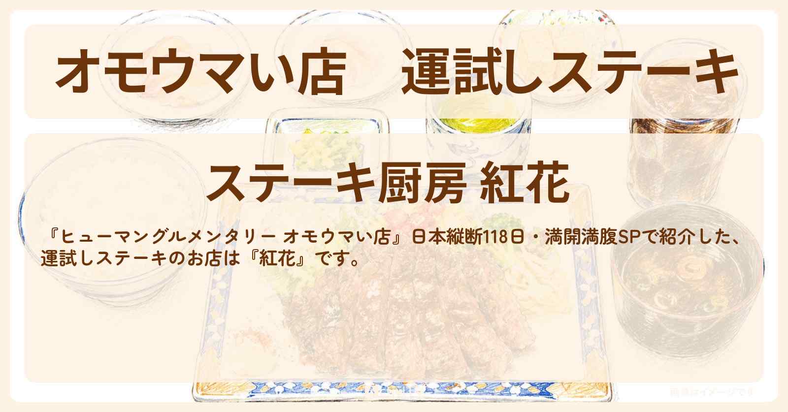 【オモウマい店】運試しステーキ『紅花』愛知県一宮市のお店の場所