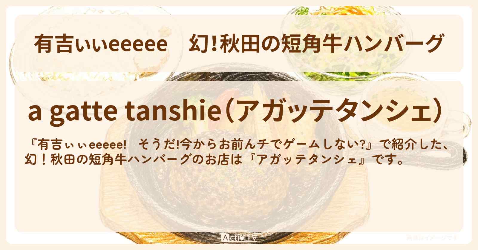 【有吉ぃぃeeeee】幻！秋田の短角牛ハンバーグ『アガッテタンシェ』溜池山王ロケのお店〔田村保乃・櫻坂46〕