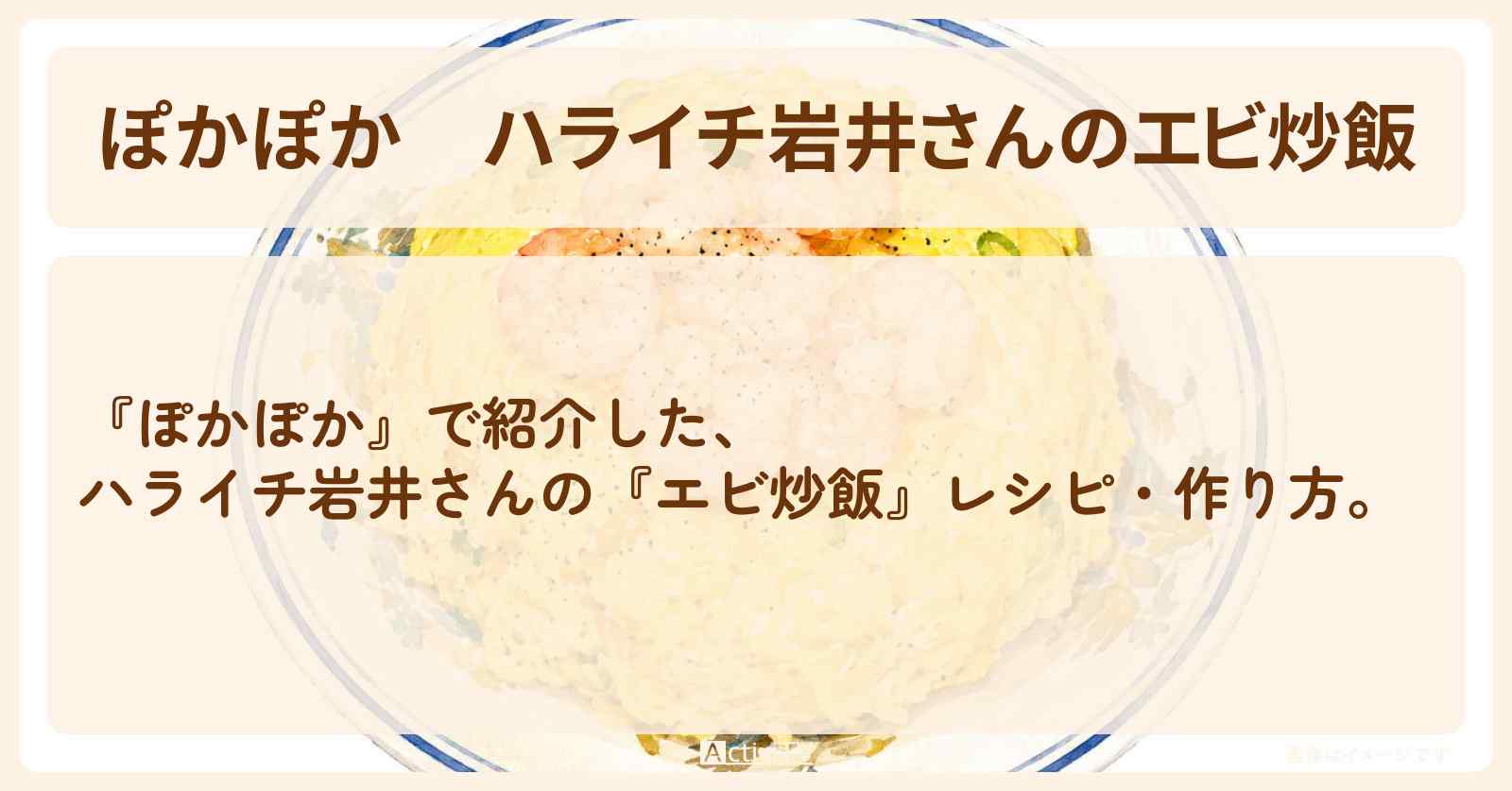 【ぽかぽか】ハライチ岩井さんの『エビ炒飯』・作り方