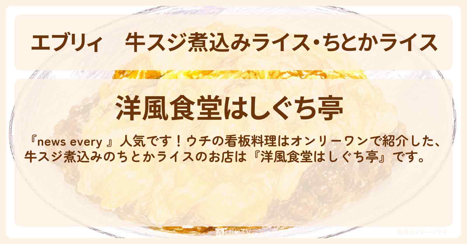 【エブリィ】牛スジ煮込みライス・ちとかライス『洋風食堂はしぐち亭 』経堂の看板料理はオンリーワンのお店情報 #every