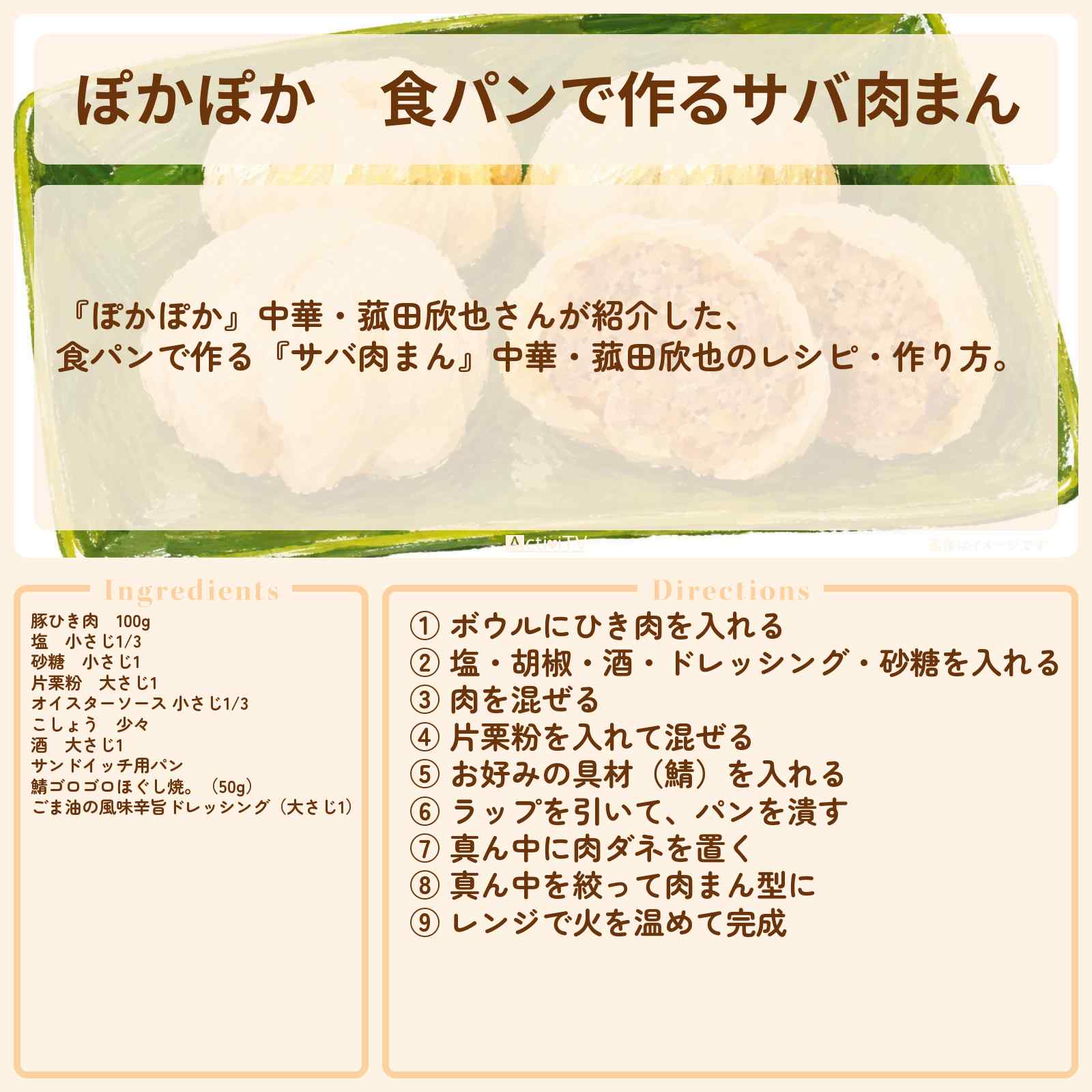 【ぽかぽか】食パンで作る『サバ肉まん』中華・菰田欣也のレシピ・作り方